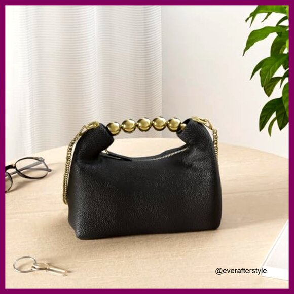 Top Handle Clutch Bag Elegant Designer Crossbody Purse With Pearl Tote Handle